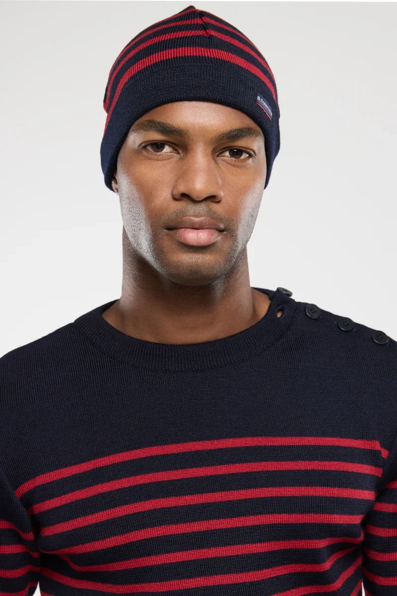 Effective Bonnet rayé Lannion – laine World-Class