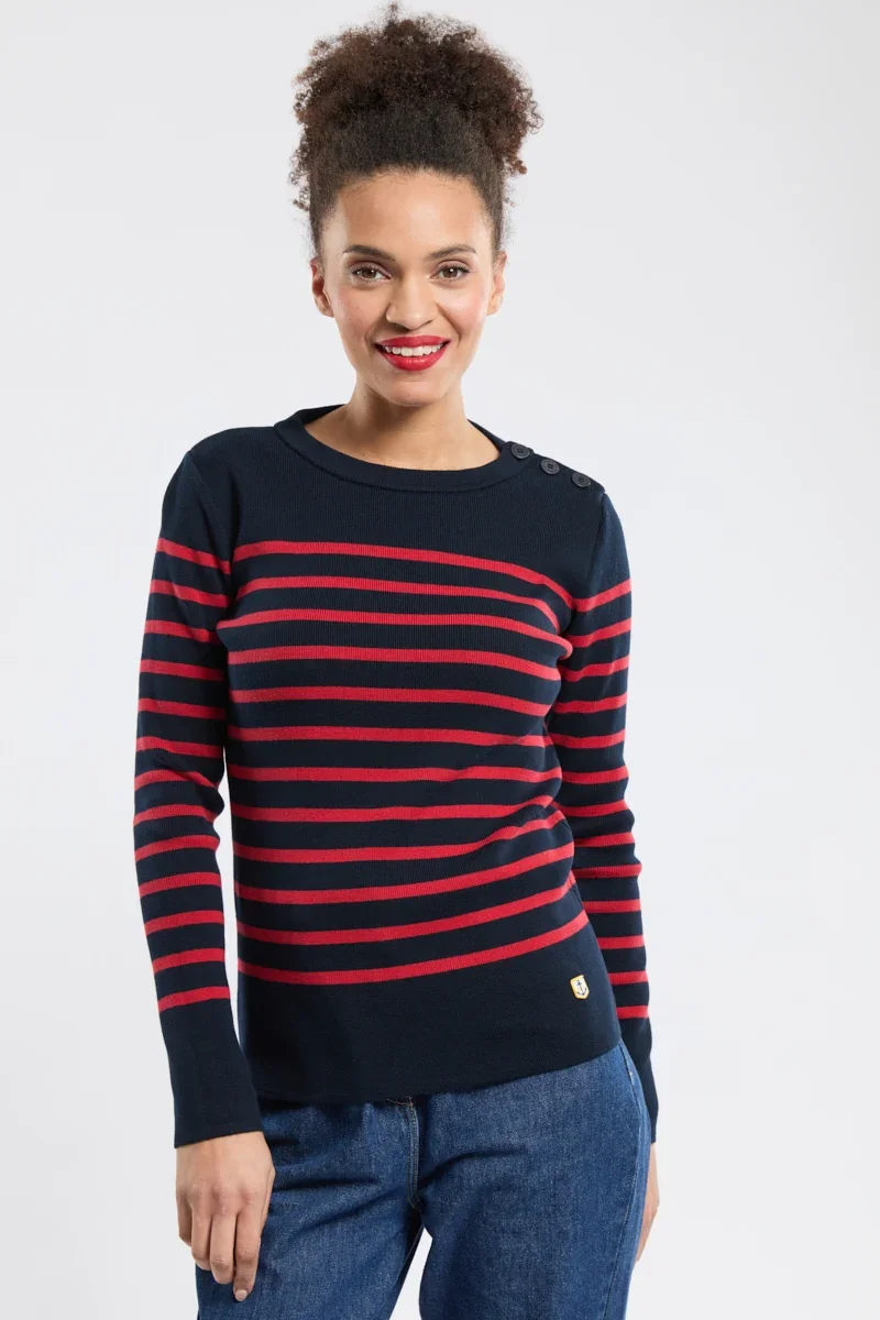 Fine Crafted Pull marin rayé Groix – coton High-Grade
