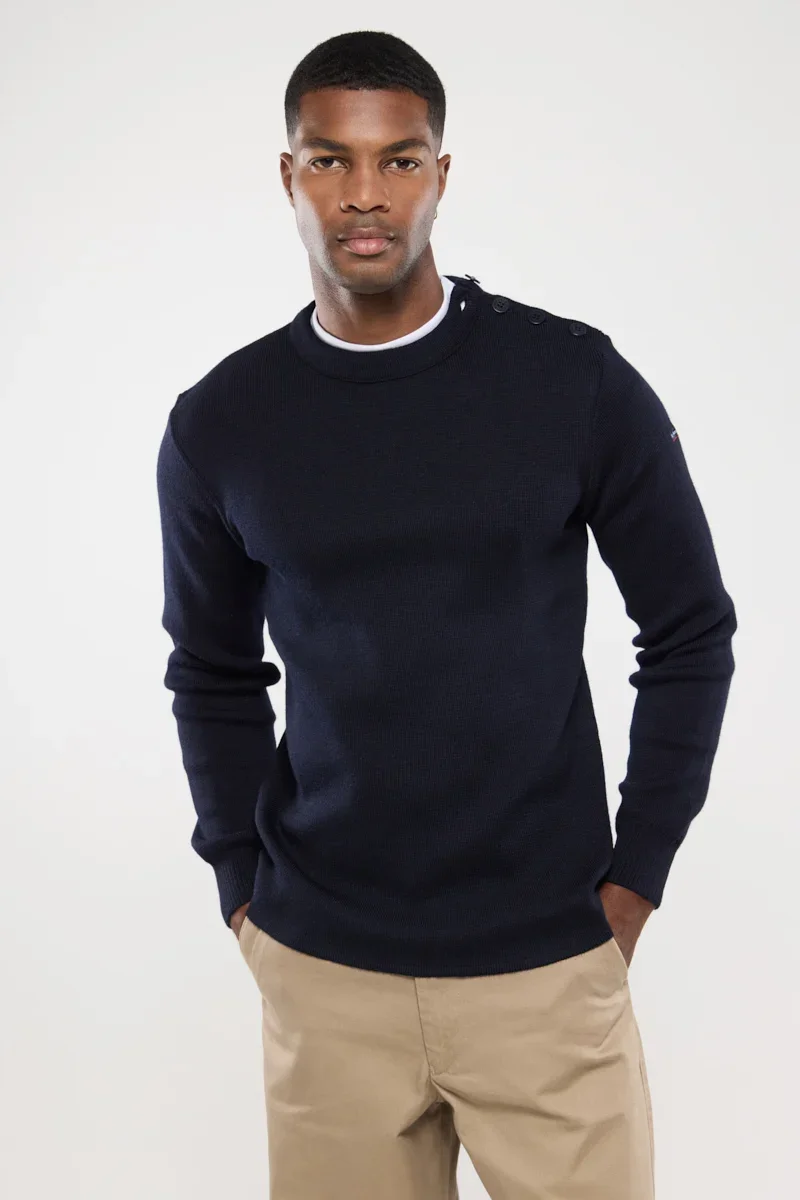 Traditional Pull marin uni Fouesnant – laine Quality