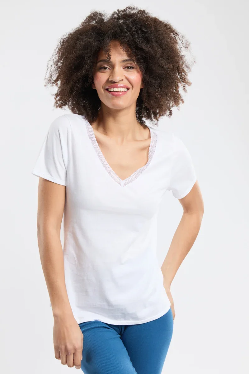 Healthy T-shirt col V – coton léger issu de l’agriculture biologique Innovative