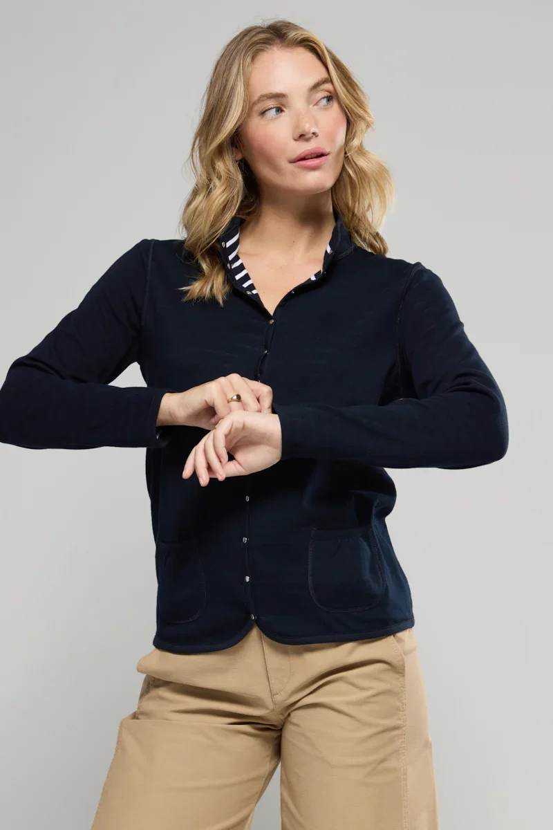 Soft Veste réversible rayée – coton Artisan