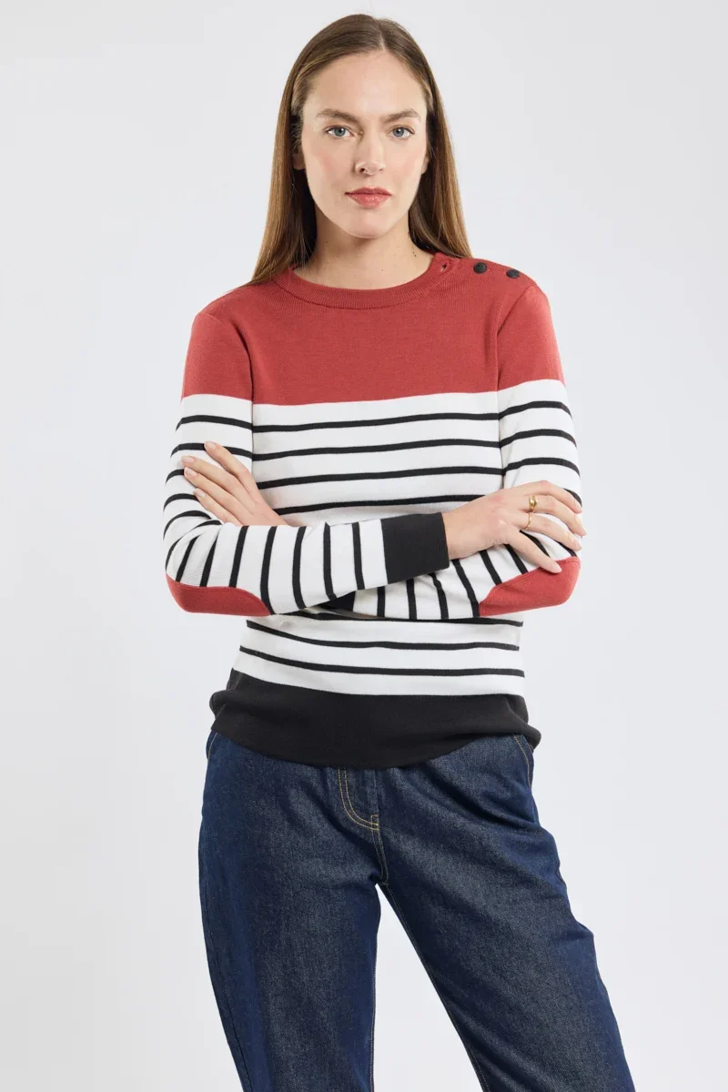 Optimized Pull marin avec coudières – laine Next-Generation