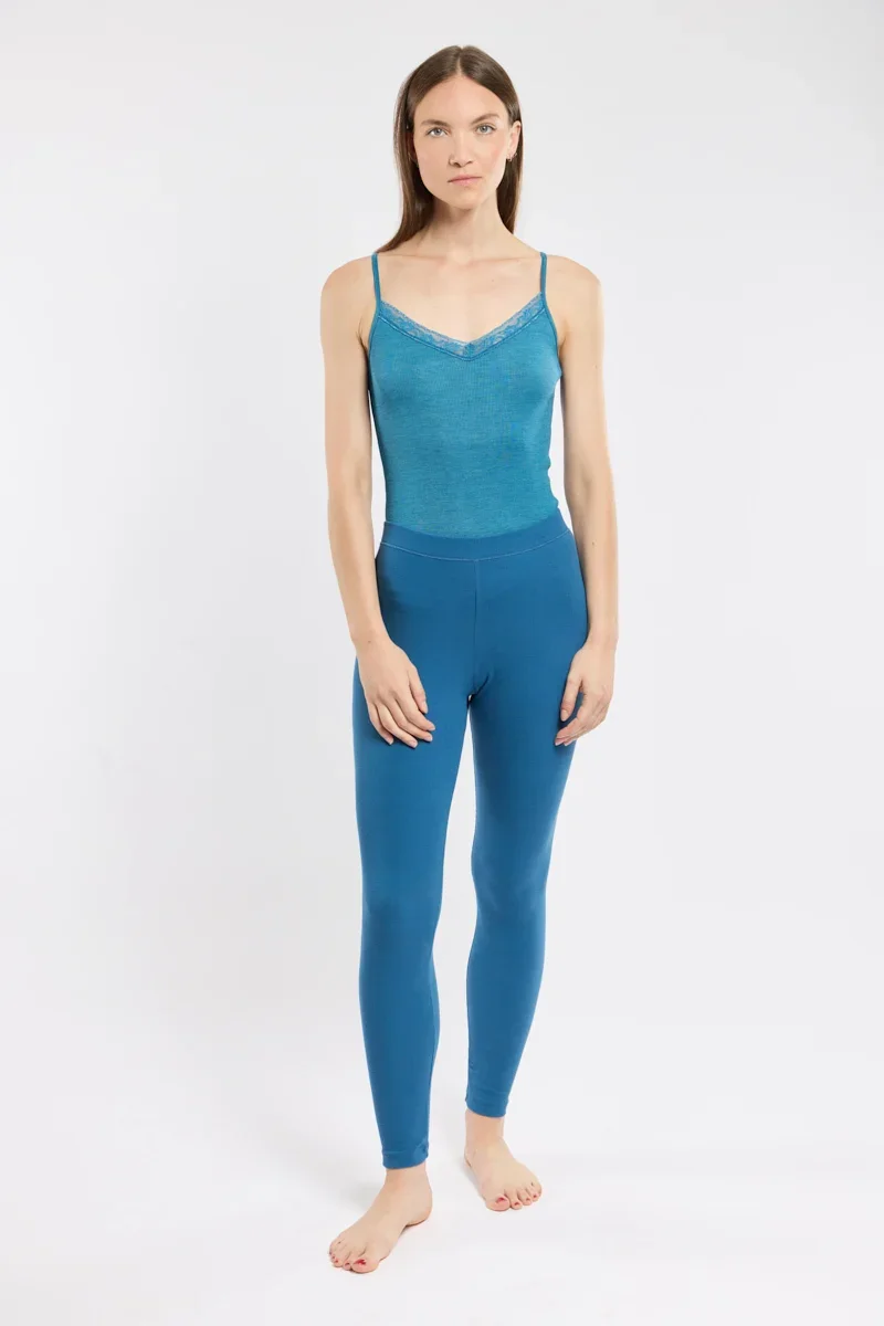 Selected 2×2 ribbed leggings – cotton Refined