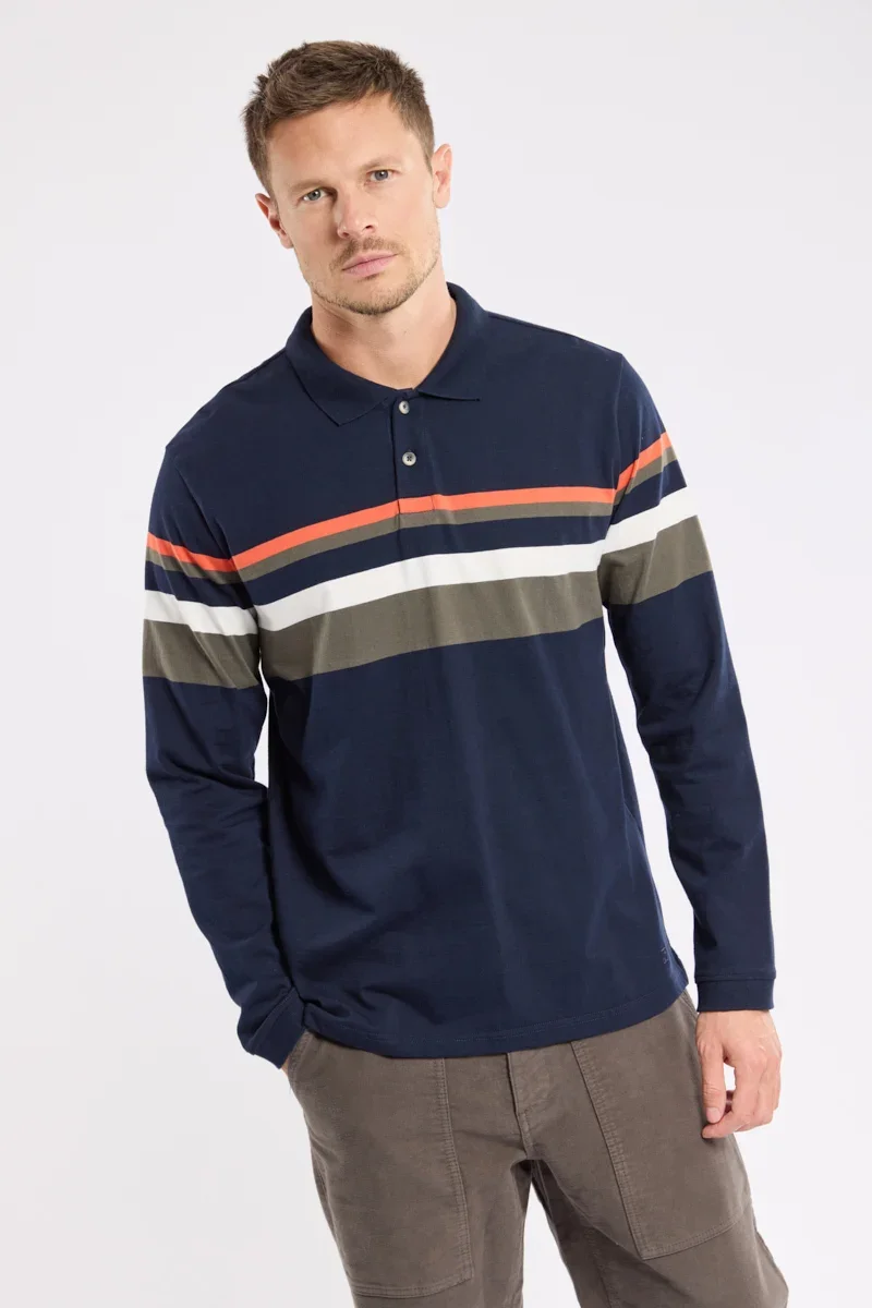 High-Grade Deauville striped polo shirt – cotton Fine
