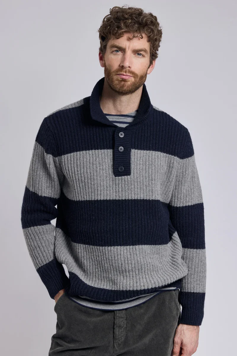 High-End Jumper with polo collar – wool Fast