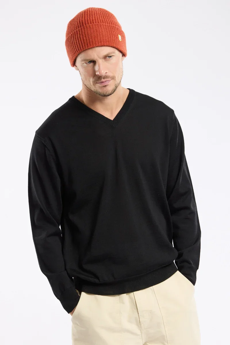 Natural Bérac V-neck jumper – wool Responsible