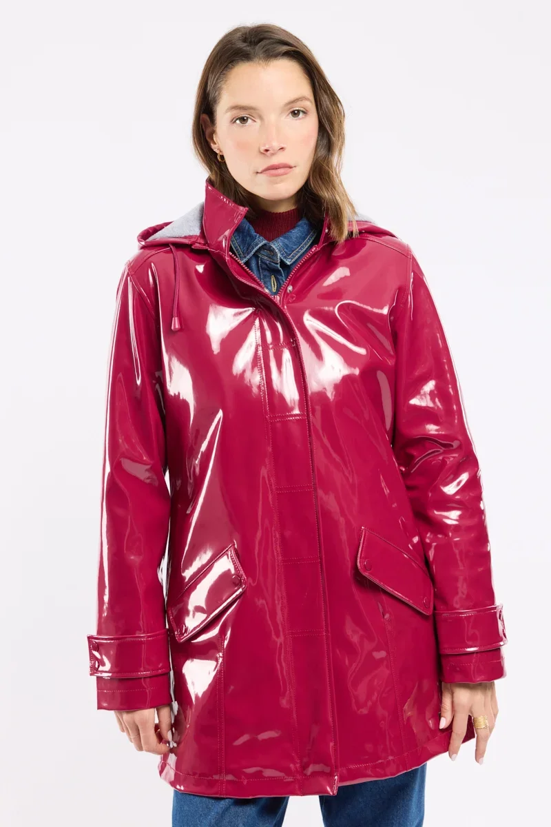 Eco-Friendly Shiny rain jacket with fleece lining Authentic