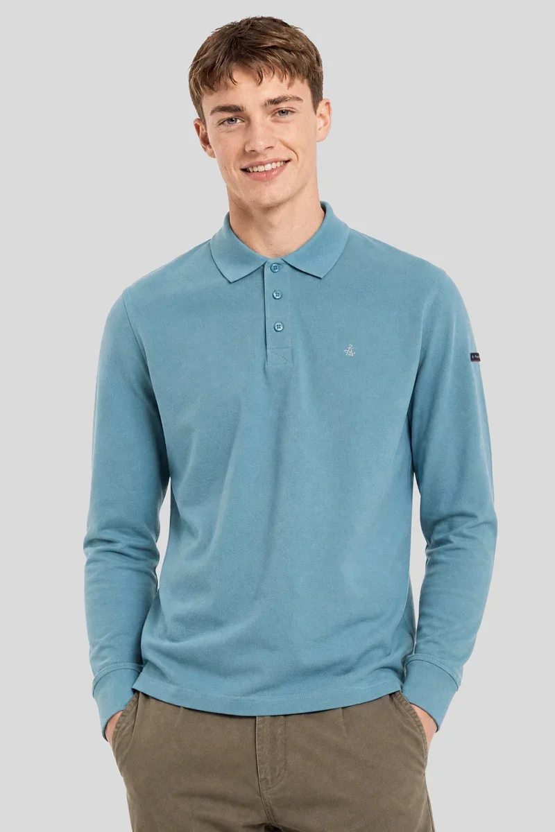 Soft Long-sleeve polo – piqué cotton Functional