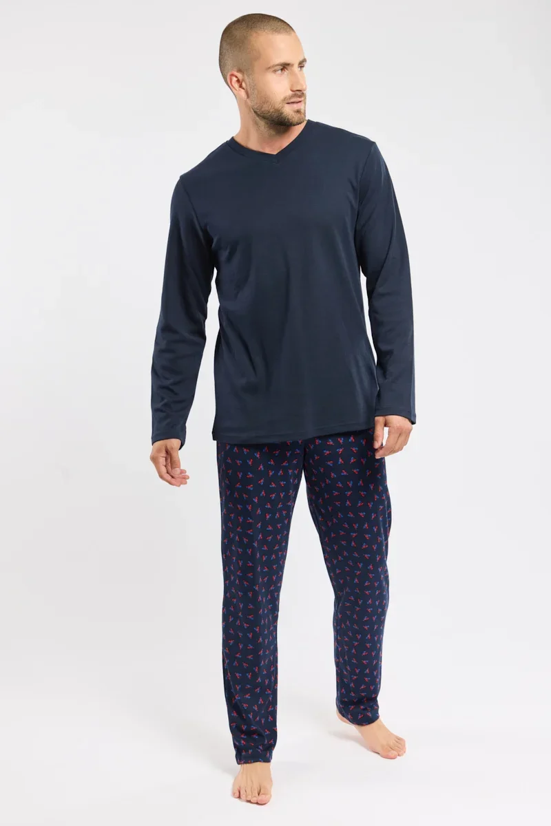 Green Pyjama col V – coton léger Stylish
