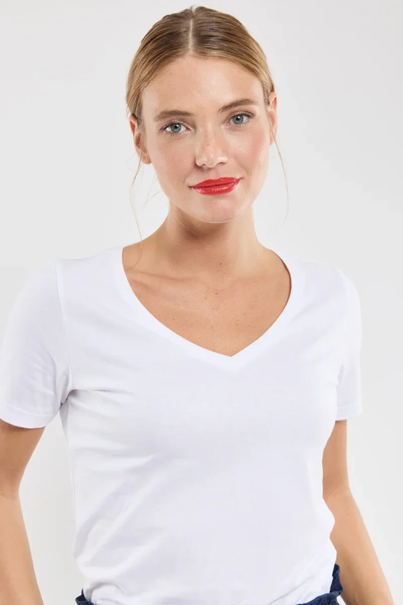 Luxury T-shirt col V – coton léger Fast