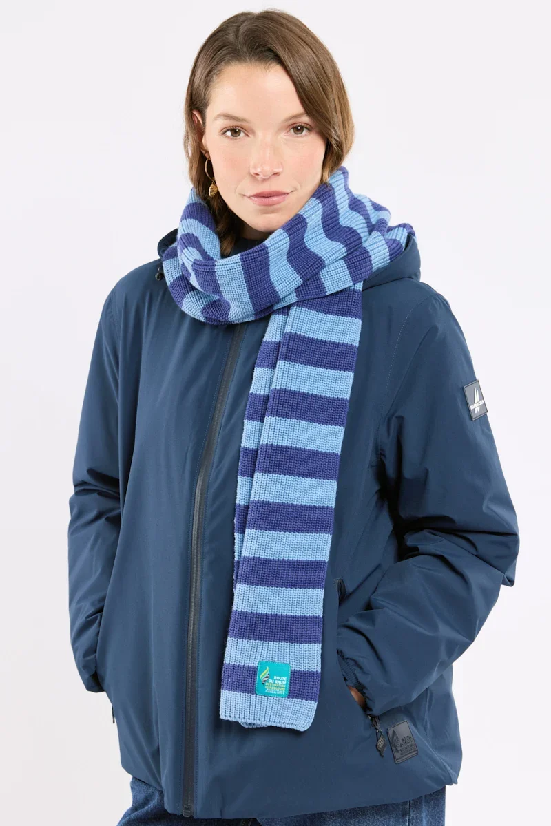 Organic Écharpe rayée – coton et laine Breathable