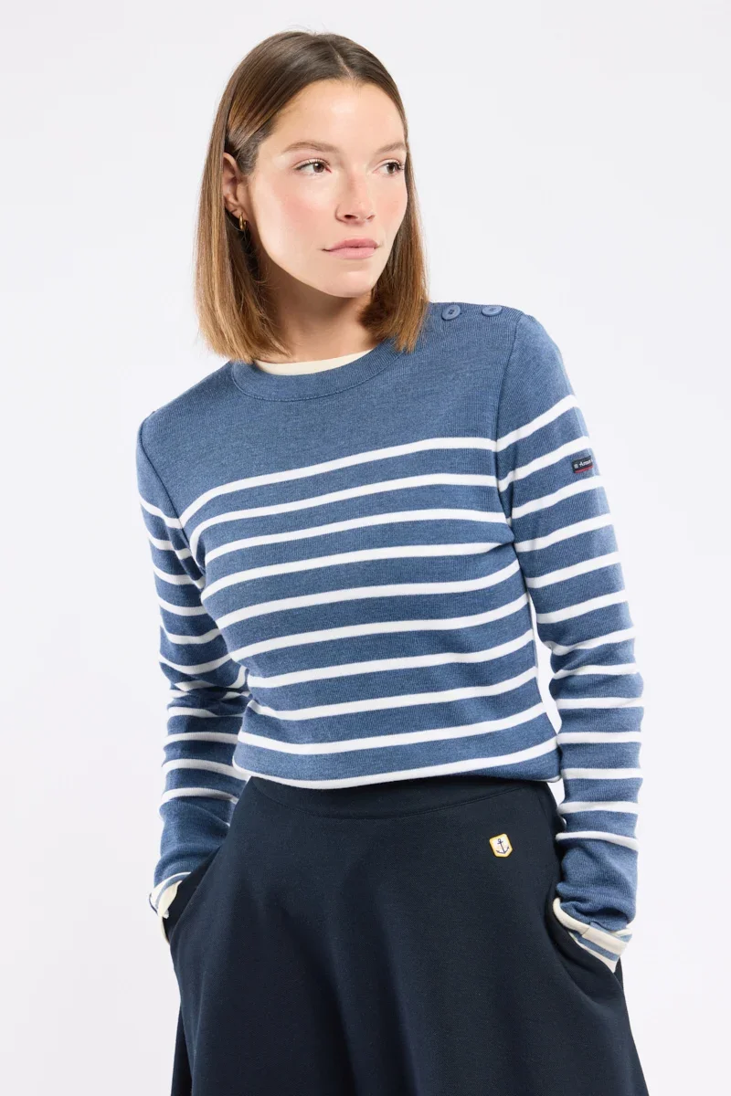 Professional Pull marin rayé Briac – laine mérinos Versatile