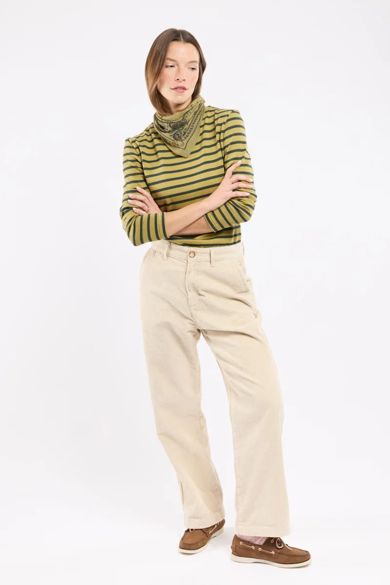 High-Quality Pantalon large velours côtelé – coton et lin Safe