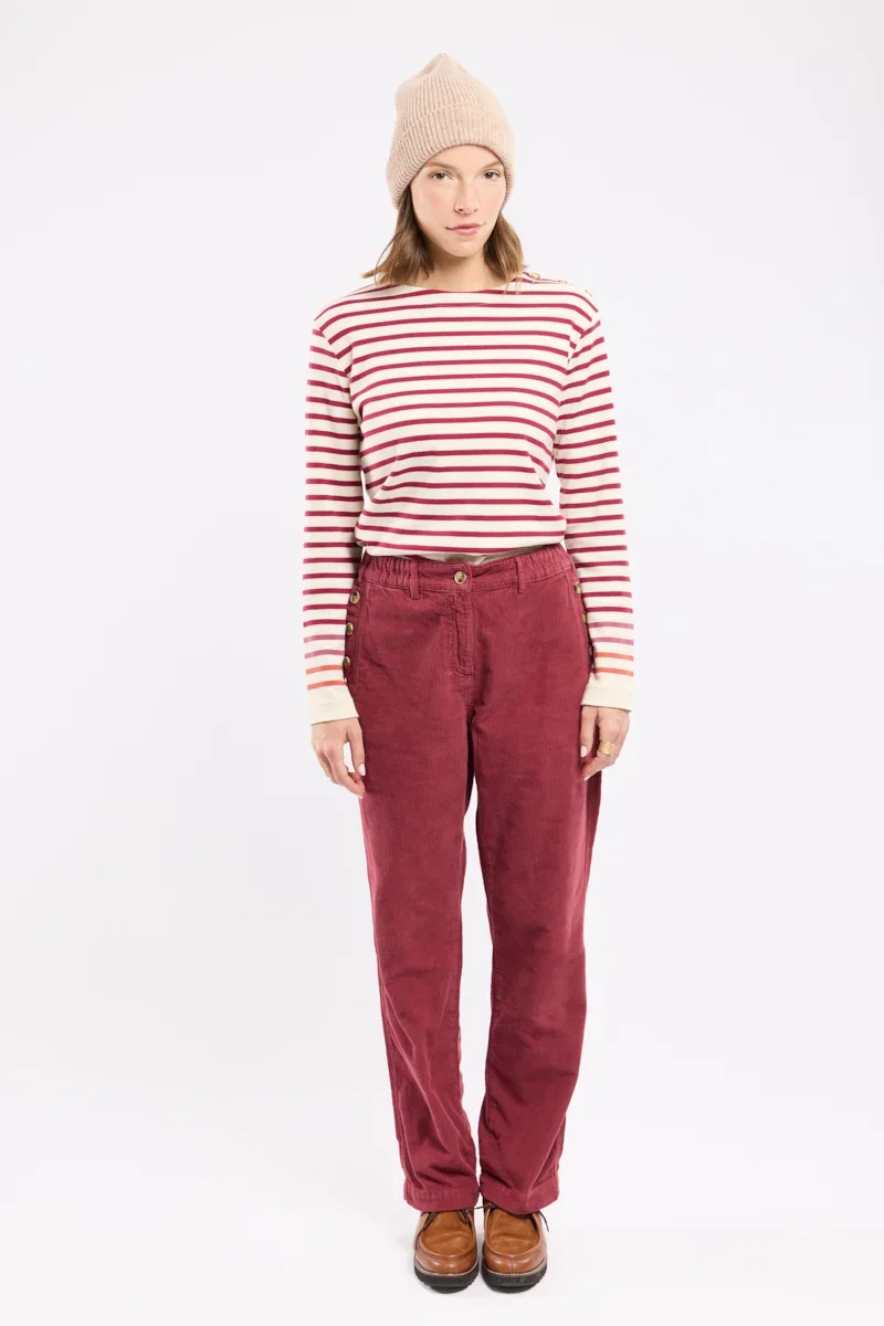 Excellent Pantalon à pont velours – coton Green