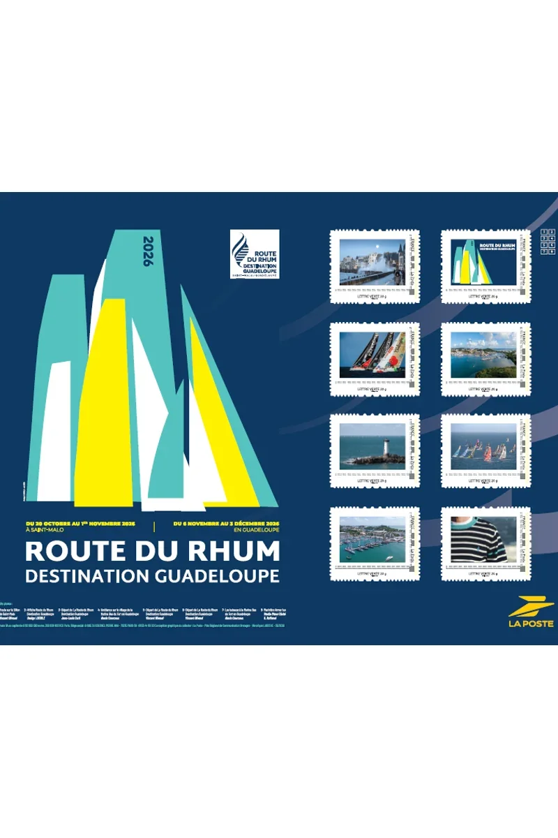 Healthy Planche de timbres collector – Route du Rhum – Destination Guadeloupe 2026 High-Quality