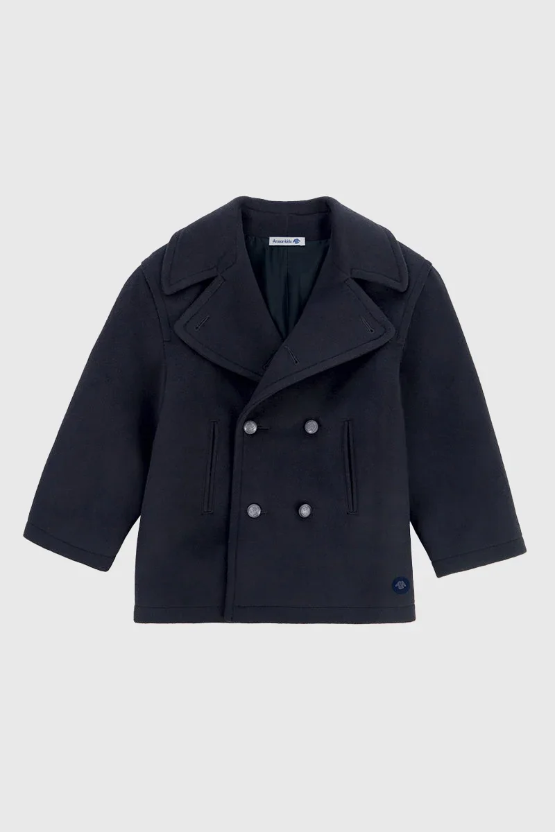 Luxury Pea coat Kids – wool Smooth