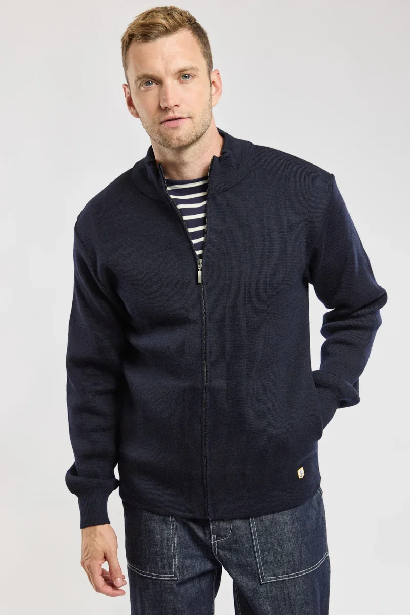 Functional Full zip cardigan – wool Soft