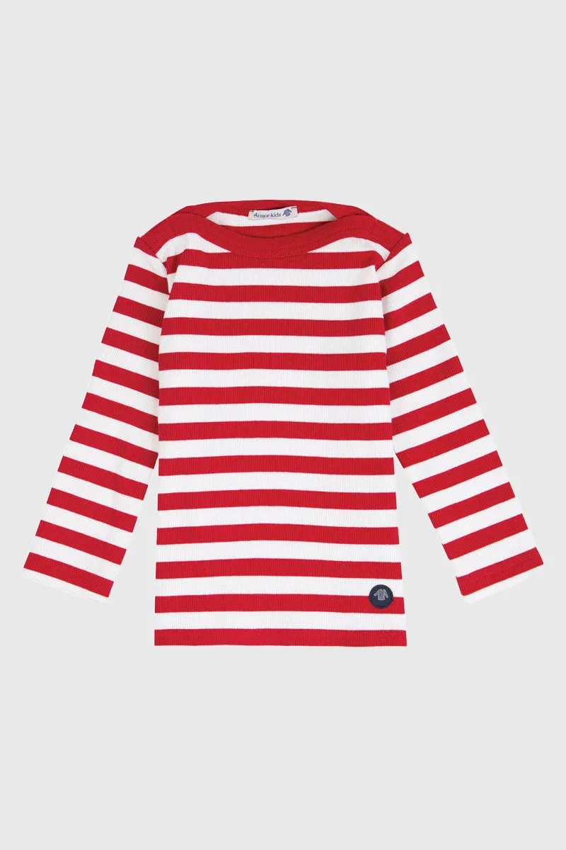 Green Trégunc Breton striped shirt KIDS – cotton Fast