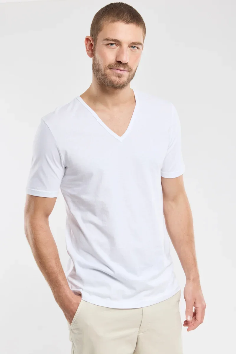 Healthy Plain V-neck T-shirt – light organic cotton Proven