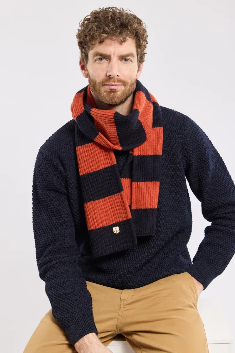 Crafted Striped scarf – Lambswool Natural