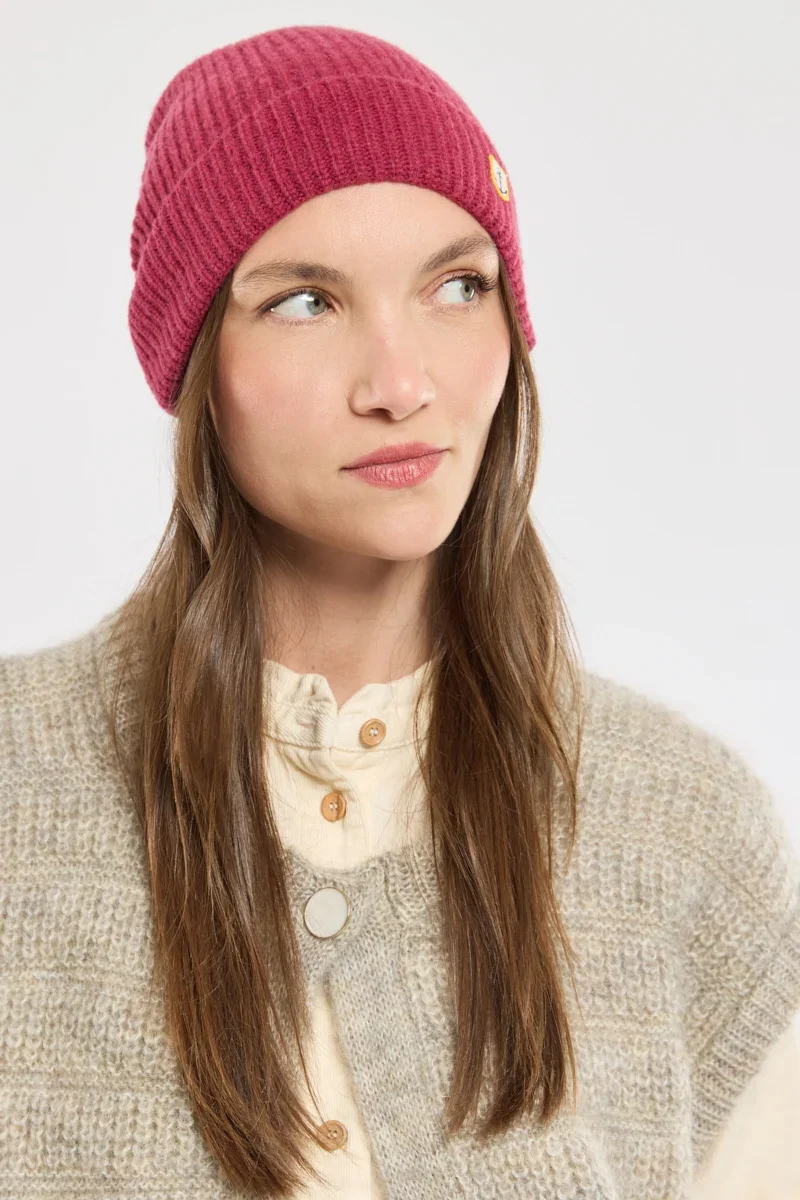 Exclusive Half-cardigan knit beanie – wool Casual