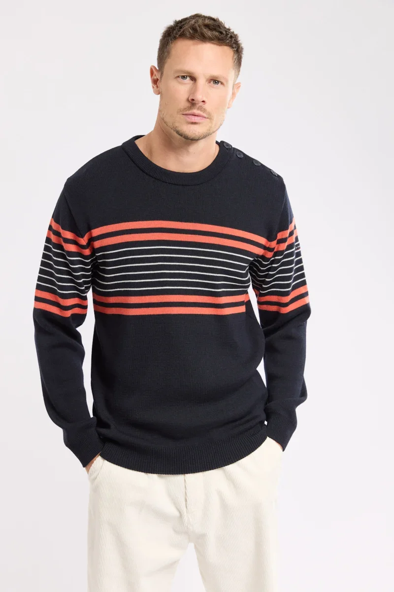 Premium Material Fisherman striped jumper Casual