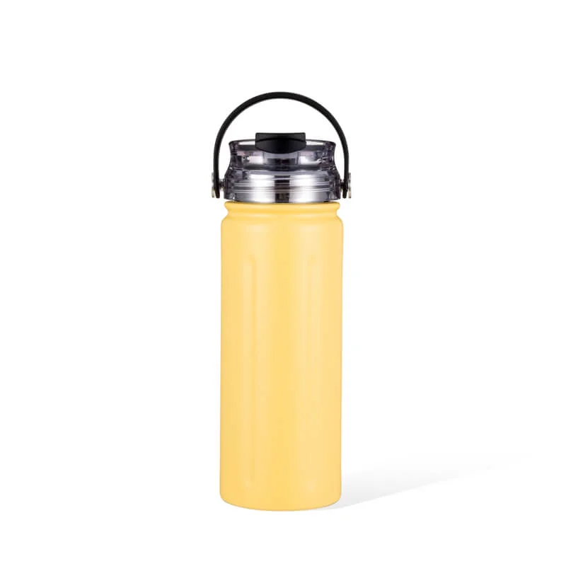 Versatile 24 oz Wide Mouth Metal Water Bottle with Dual-use Lid Original