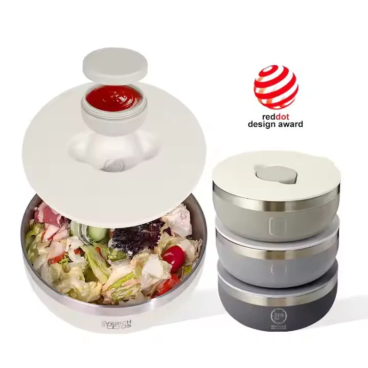 Professional Fancy Stainless Steel Salad Bowl With Lid 13083 Eco-Friendly