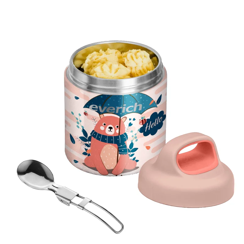 Exceptional 350ml Vacuum Soup SS Container With PP Lid FCS00702 Top-Quality