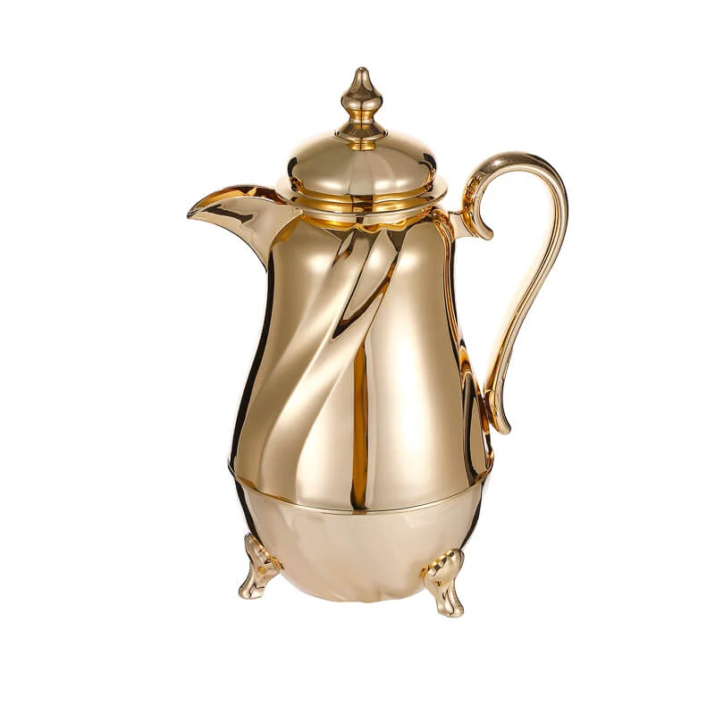 Original 1L Golden Arabic Coffee Jug with Glass Inner EHO18014 First-Class