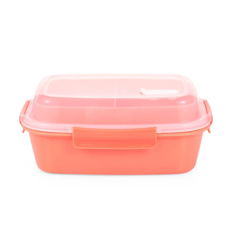 Green 450ml Plastic Lunch box With Two Layers 13735 Environmentally Friendly