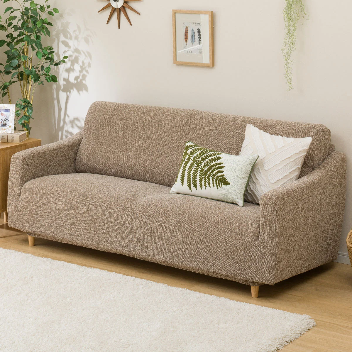 Certified STRETCHED SOFA COVER WITH ARM RESIST2 3P BR Elegant