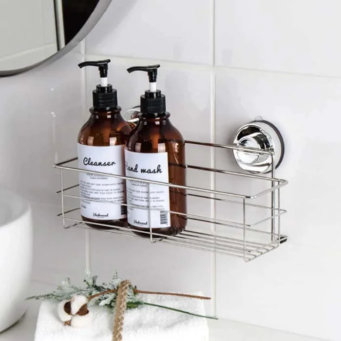 Secure STAINLESS BOTTLE RACK WITH SUCTION CUP CRED W300 Solid