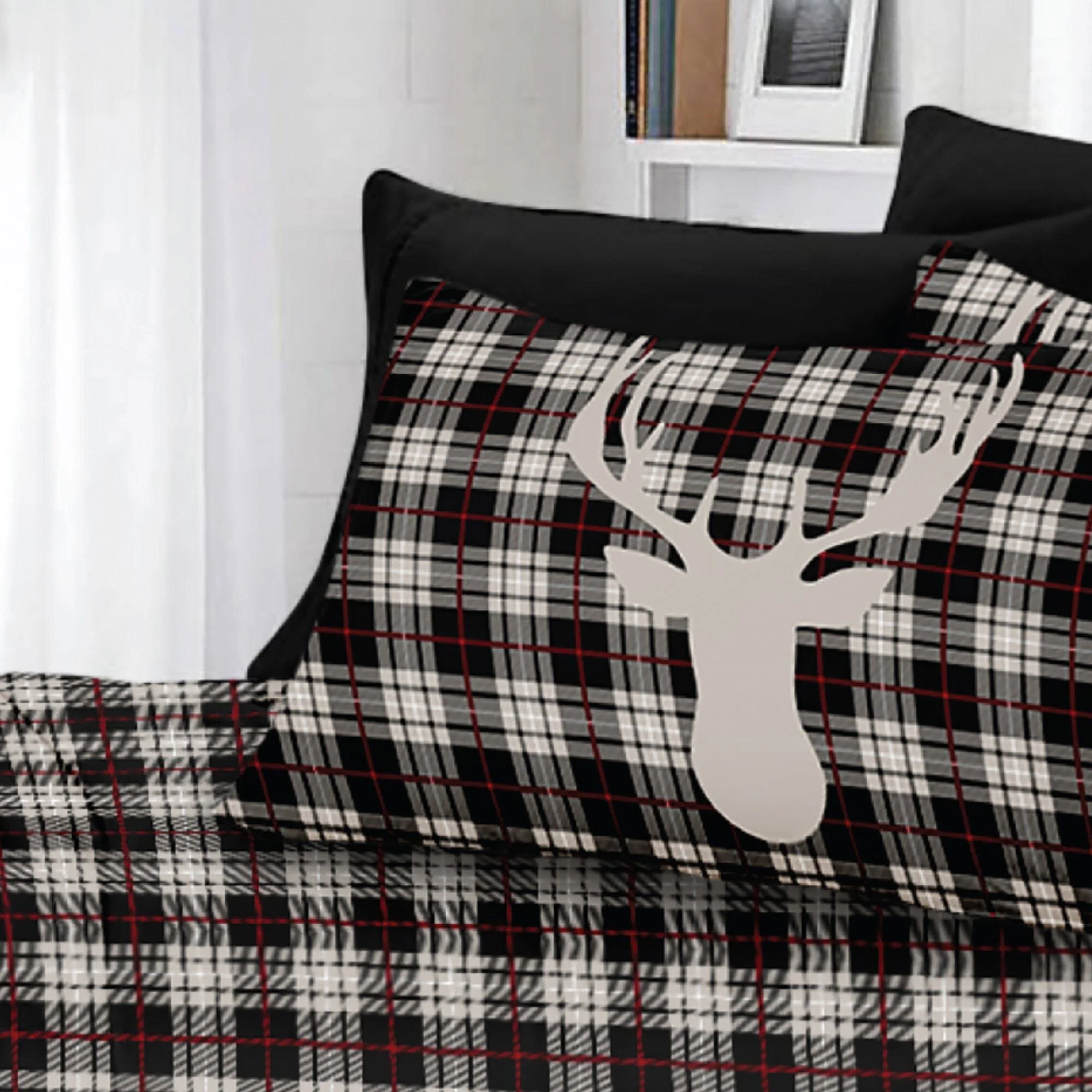 High-Performance Rustic Cabin Finnegan – Grey White Sheet Set Contemporary