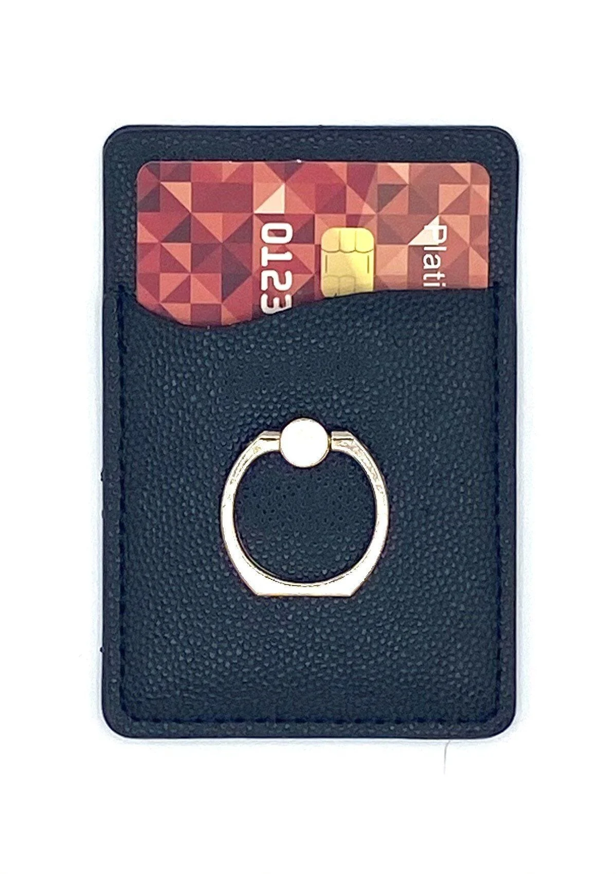 Reusable 3 IN 1 CARD HOLDER PHONE RING STAND FOR SMARTPHONES BLACK Smart