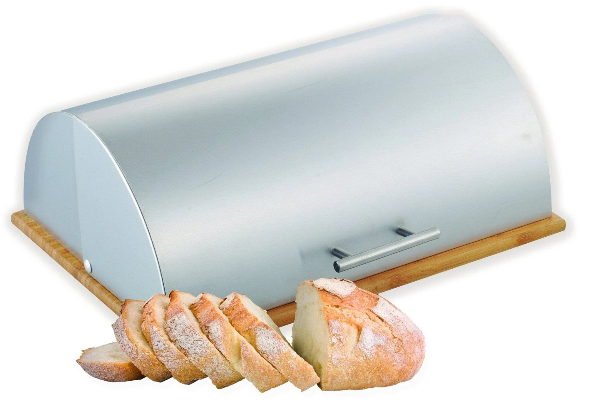 Efficient Stainless Steel Bread Box with Bamboo Base Versatile