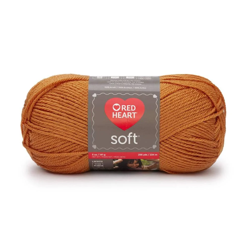 Original Red Heart Soft Yarn Tangerine Genuine