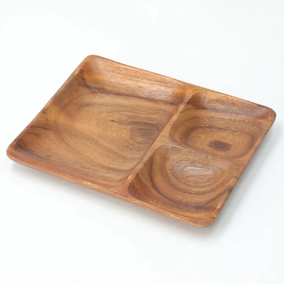 Lightweight ACACIA RECT LUNCH PLATE W24XD20XH2.5 Functional