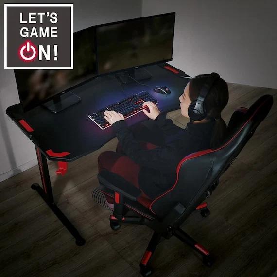 Convenient GAMINGDESK GM001 118 BK RE Dependable