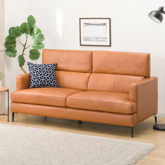 Functional 3P SOFA SATHERLA LEATHER-C2 BR Excellent