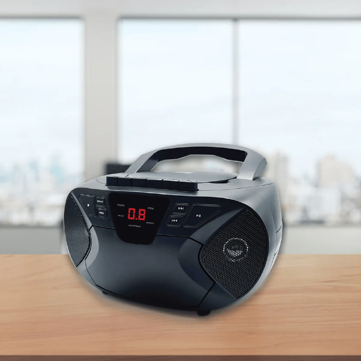 Minimalist Portable CD Audio Player and AM FM Radio Cassette Bluetooth Boombox Optimized