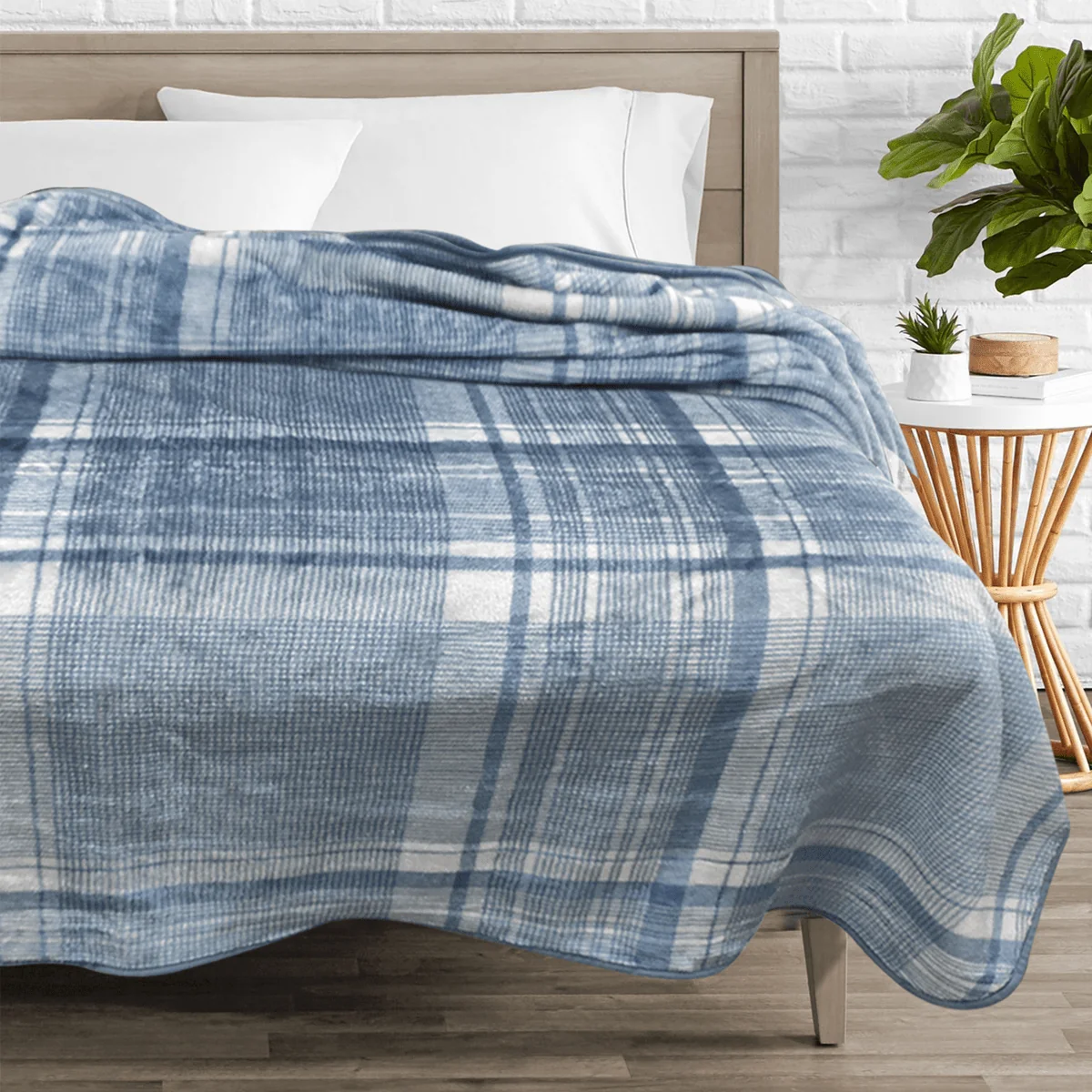 Crafted Alec Slate- Plaid Mink Blanket 78×94 Efficient