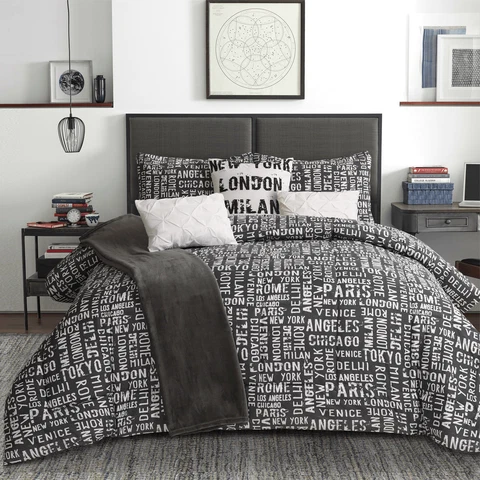 Comfortable World – Comforter Set Charcoal Crafted