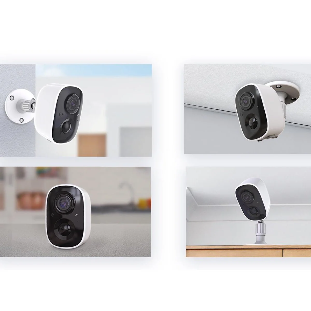 Versatile Set of 3 Security Camera 1080p with color night vision Wireless Stylish