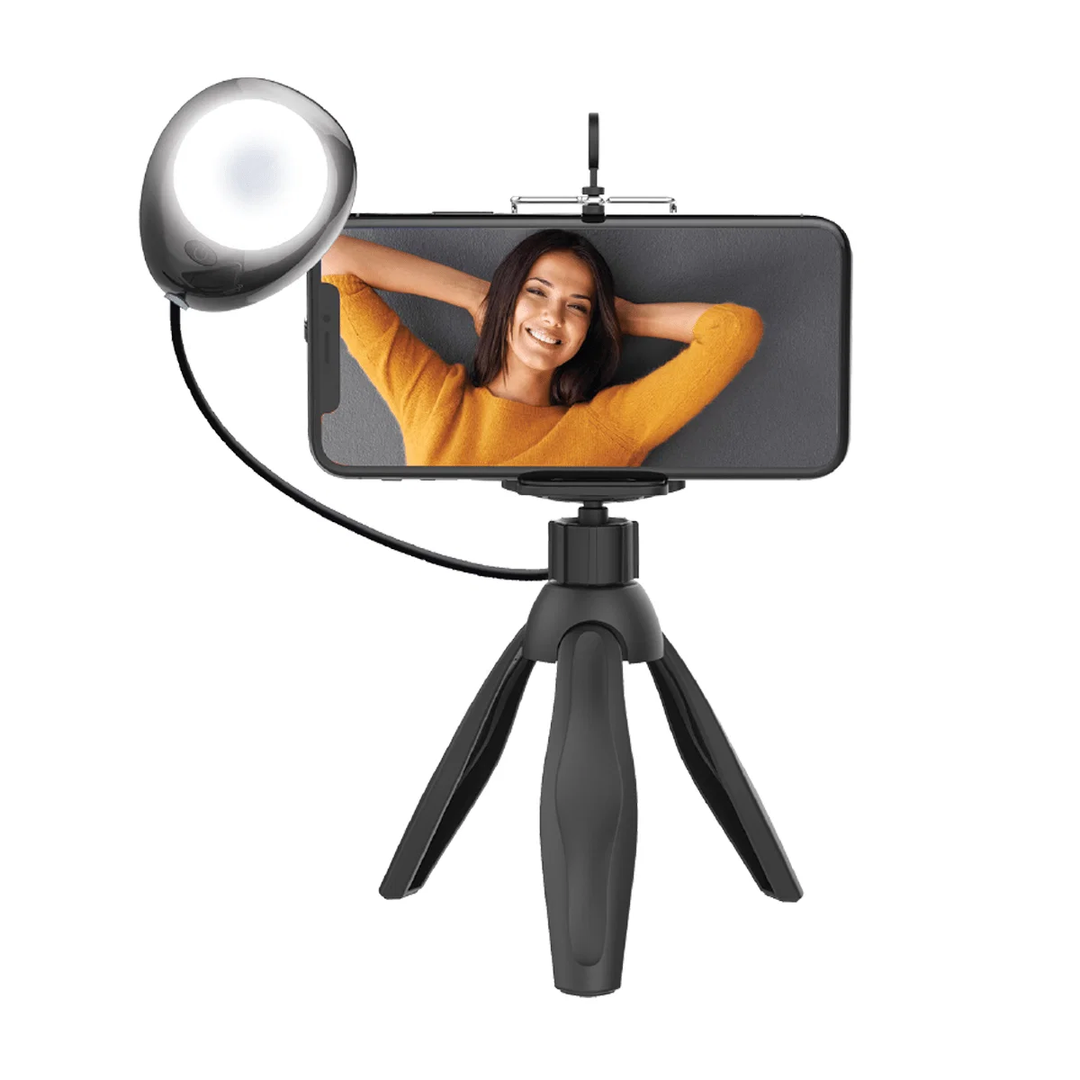 Unique Borne Smartphone Tripod With Selfie Light Easy-to-Use