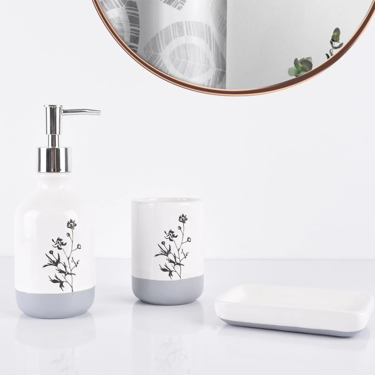 Recyclable Florance – 3 Pcs Ceramic Set Blue Modern