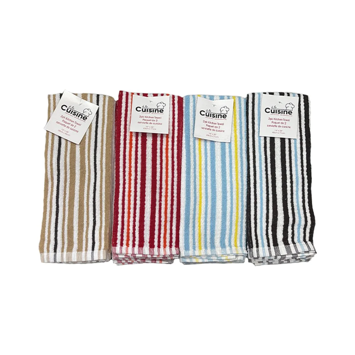Smooth Kitchen Towel 2pk 16×28 Stripe Fine Crafted