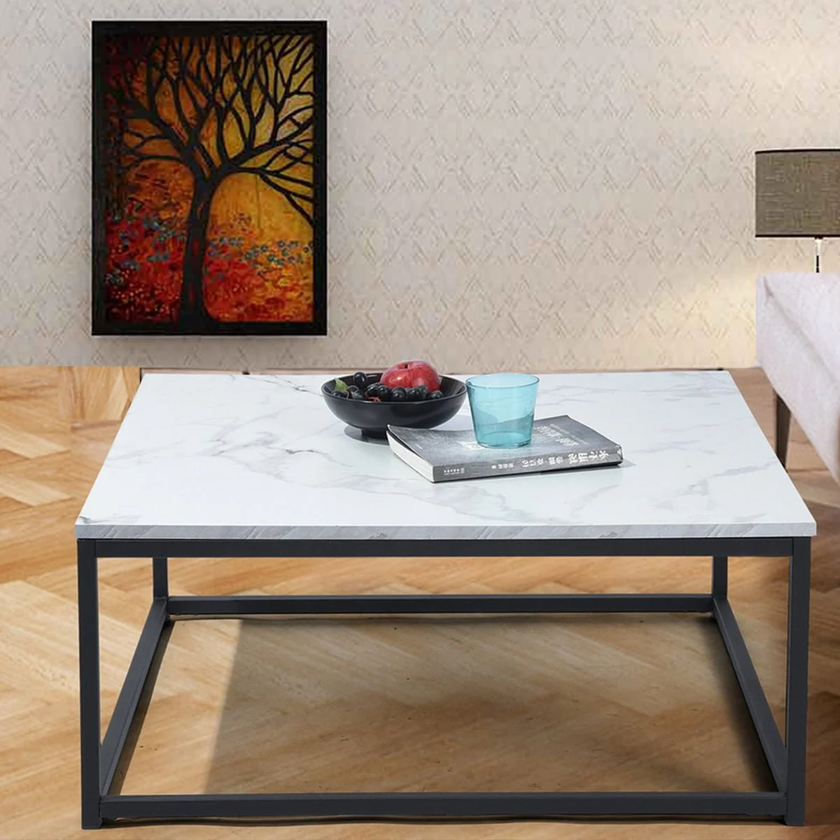 Unique Facto Quare Coffee Table – Marble Enhanced