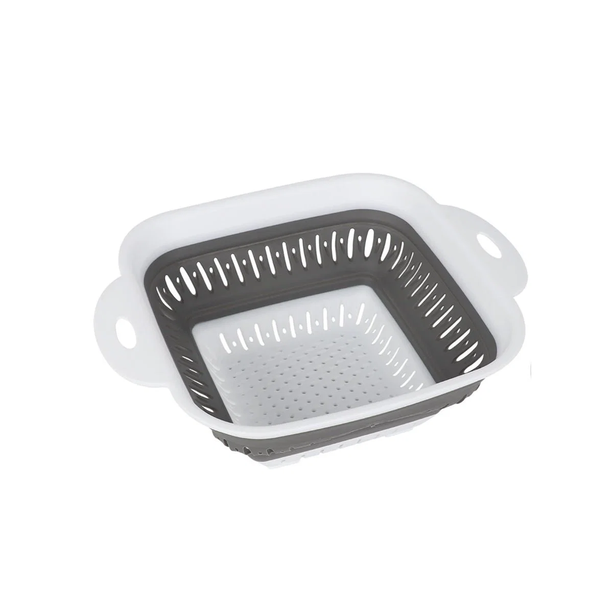 Trusted Collapsible Sq Basket White grey Secure