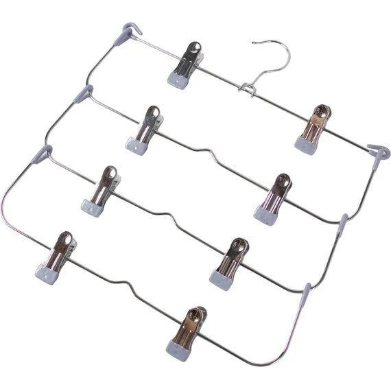 Lightweight NON-SLIP 4ARM PC SKIRT TROUSER HANGER LM01 GY Efficient
